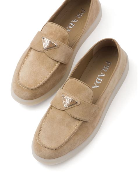 prada brushed leather loafer|prada suede loafer.